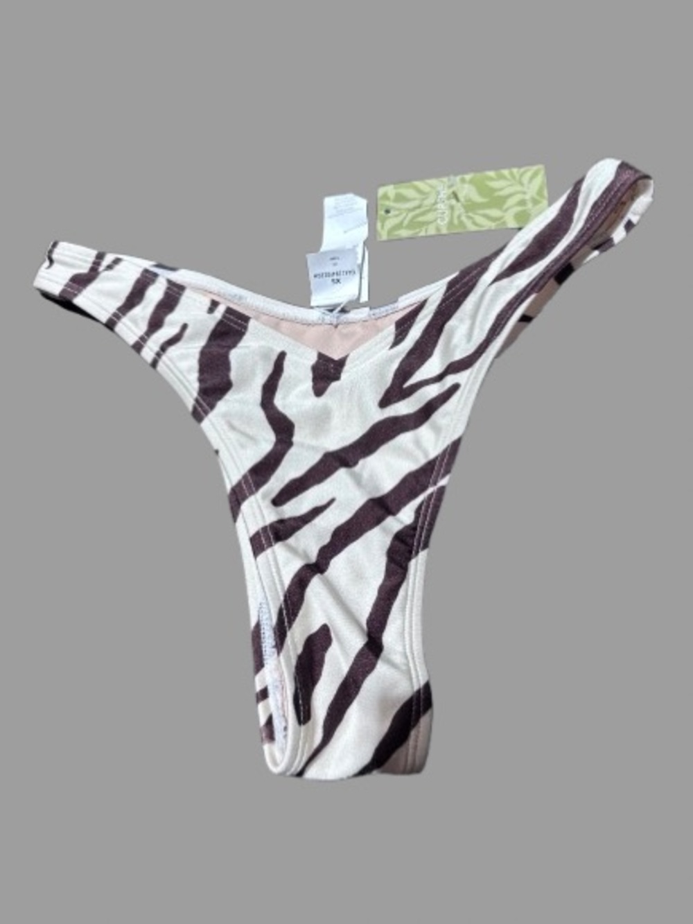 Cupshe White and Brown Zebra Print Bikini Bottom